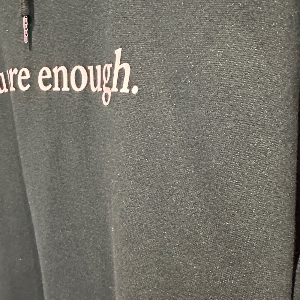 Dark Green Hoodie with Inspirational Text size medium - Picture 3 of 5